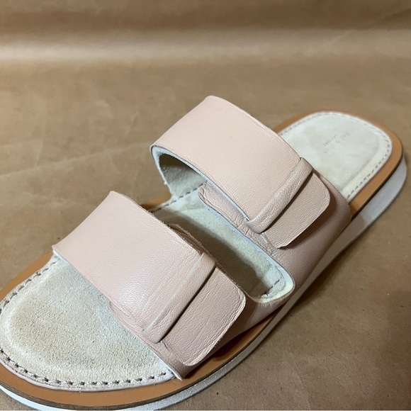 Rag & Bone | Parker Slide Sandals Sheep Nappa Leather Two Strap Stone Size 9.5 - Picture 9 of 16